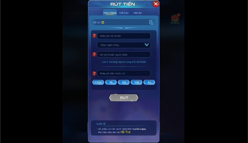 Rút tiền Win79